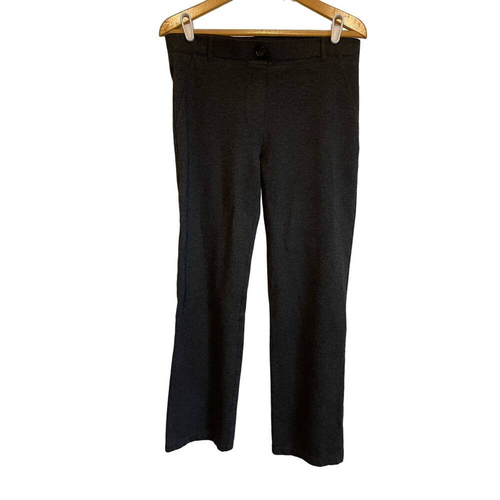 Betabrand Straight-Leg Classic Dress Pant Yoga Pant Charcoal gray stretch Lp